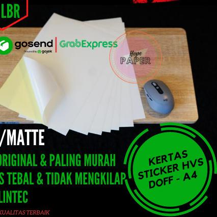 

⅍ Kertas Stiker HVS A4 - 30pcs / Kertas Stiker / Sticker HVS Doff ♂
