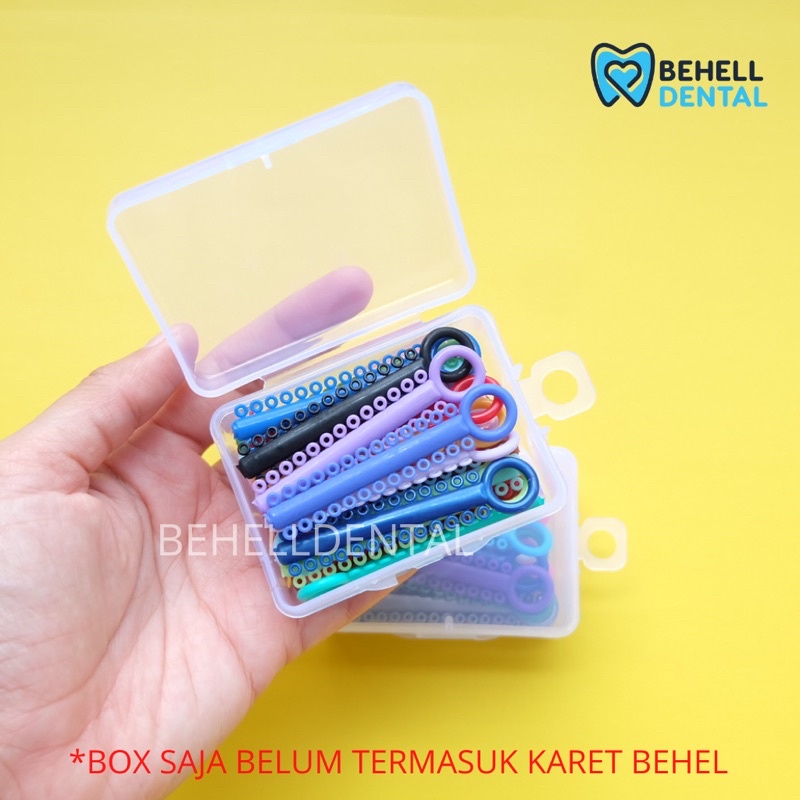 BOX TEMPAT SIMPAN KARET BEHEL MOTIF POWER O // KOTAK SIMPAN KARET BEHEL CHAIN ORTHO USA // HANYA KOTAK TANPA ISI