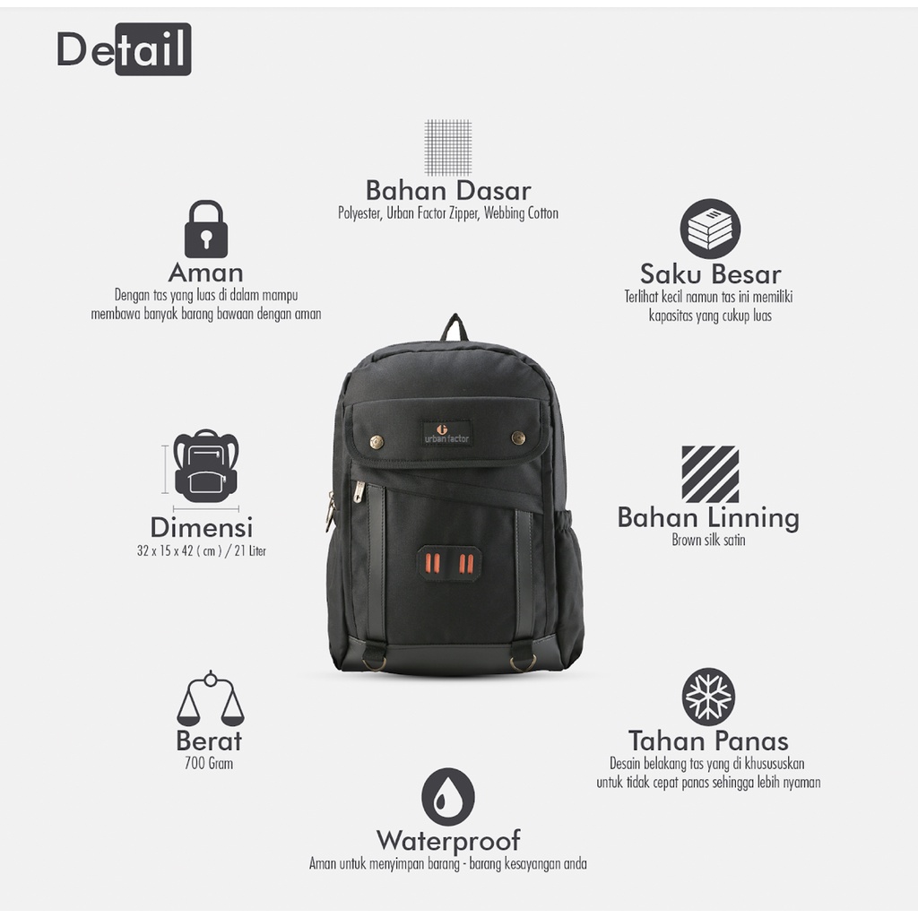 FRESCO BLACK | MNM X URBAN | Tas Ransel Punggung Pria Wanita Backpack ORIGINAL