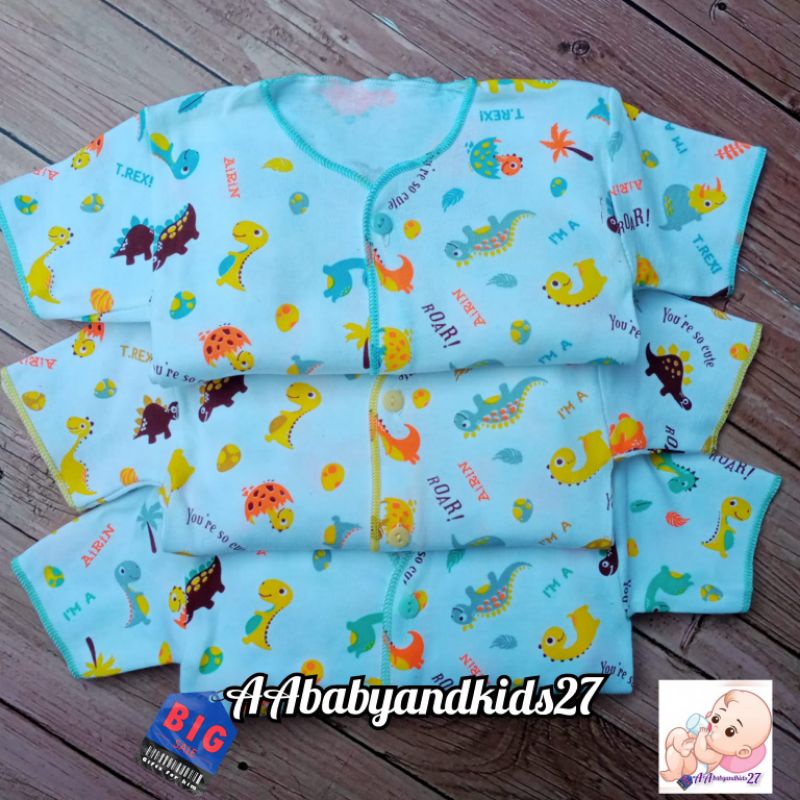 3 PC Airin Baju Bayi Lengan Pendek Full Print SNI Motif Random