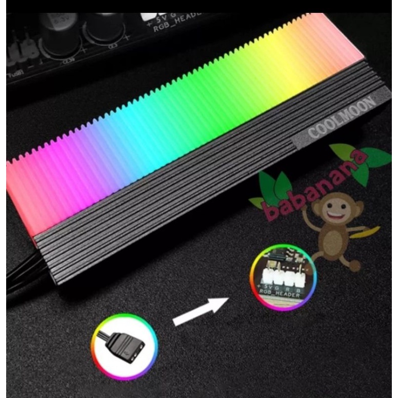 Coolmoon CM-M2A rgb heatsink m.2 nvme sata argb 3 pin rgb 2280 ngff