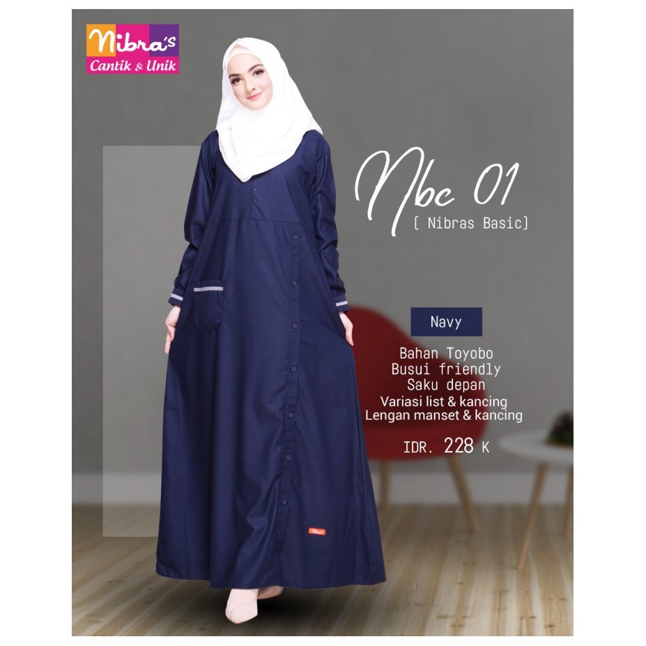 GAMIS NBC 01 PUTIH MAROON DLL ||  NIBRAS