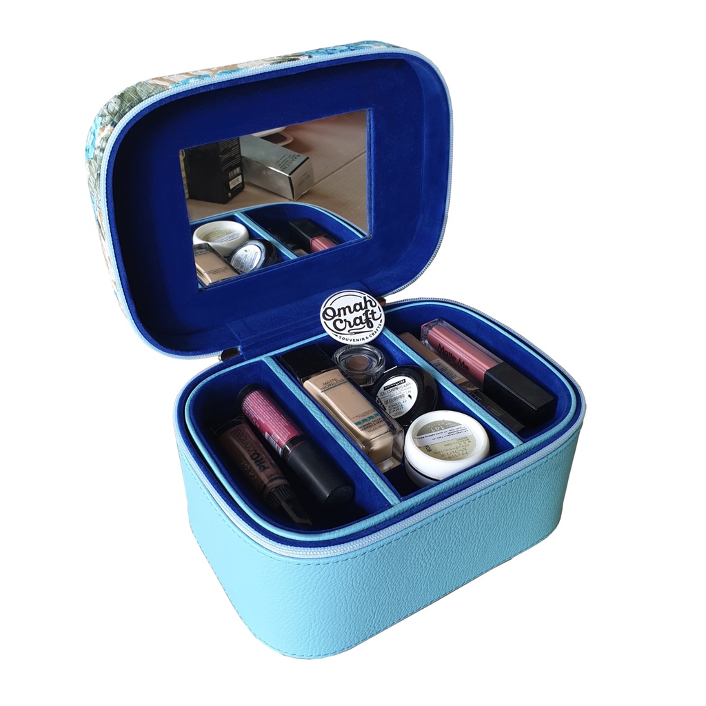 BABY BLUE SHABY Tas Make Up Pounch dan Kosmetik Cantik Beauty Case Organizer Tempat Penyimpanan Kosmetik