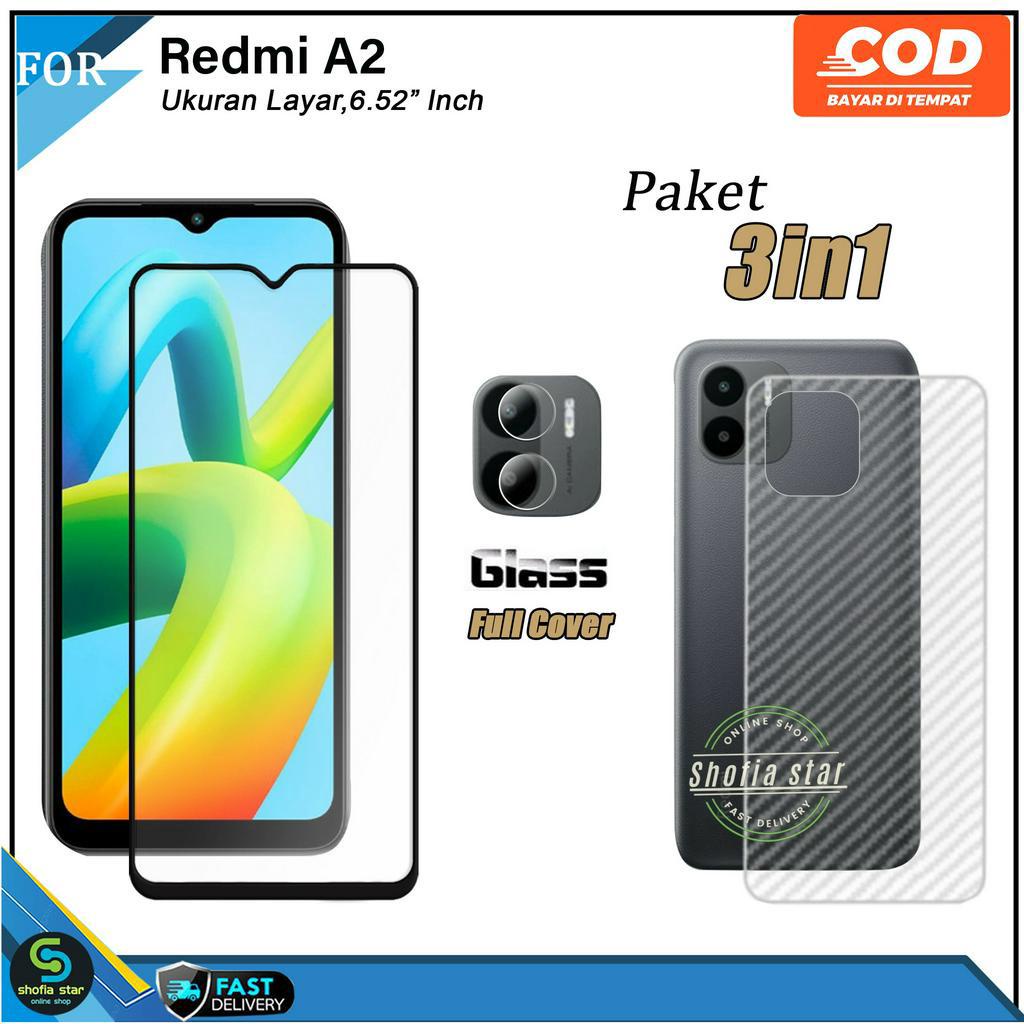 Promo 3in1 Tempered Glass Ceramic Privacy Redmi A2 Anti Gores Anti Spy Full Layar