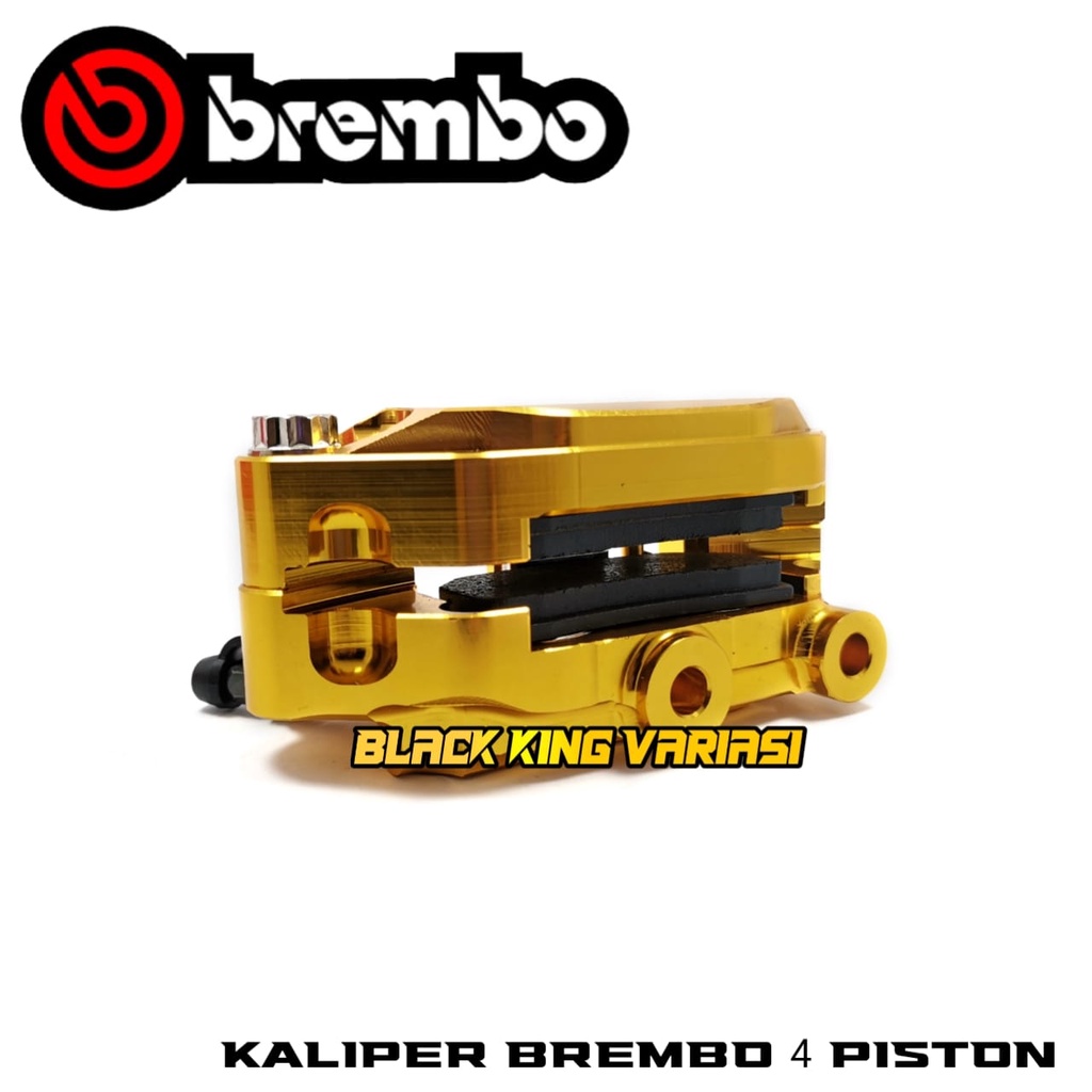 Kaliper Brembo Monoblok 4 Piston Rem Sebelah Kanan Gold