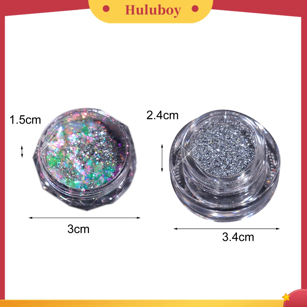 Huluboy Huluboy♡ Bubuk Glitter Reflektif Ekstrak Alami Saturation Tinggi Untuk Manicure