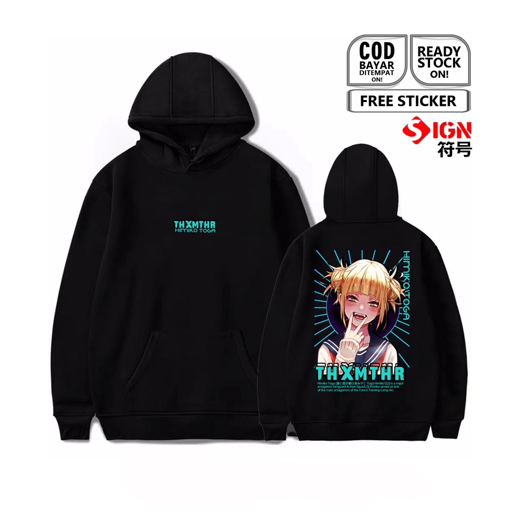 HOODIE WAIFU HIMIKO TOGA MY HERO ACADEMIA ANIME MANGA BAJU JEPANG IZUKU OBORO DABI KUROGIRI OTAKU SC