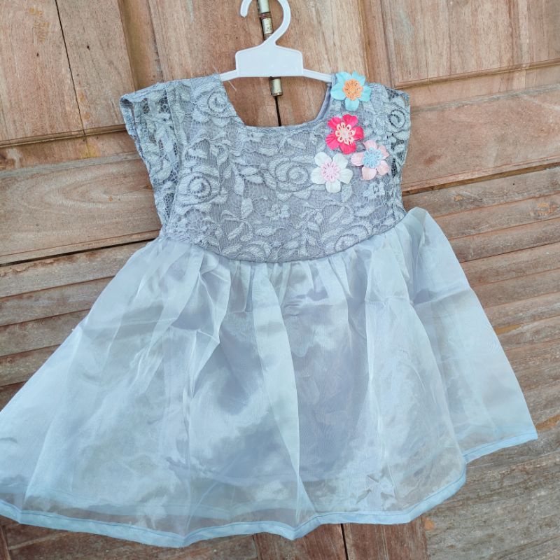 Dress anak 1 2 tahun gaun pesta anak cewek perempuan organza mewah tutu ( dress organza )