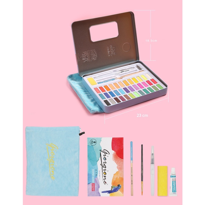 

RB Slayershop 48 Warna Besi Kemas Padat Set Cat Warna Air Pemula Mahasiswa Bubuk Kue untuk Mengirim