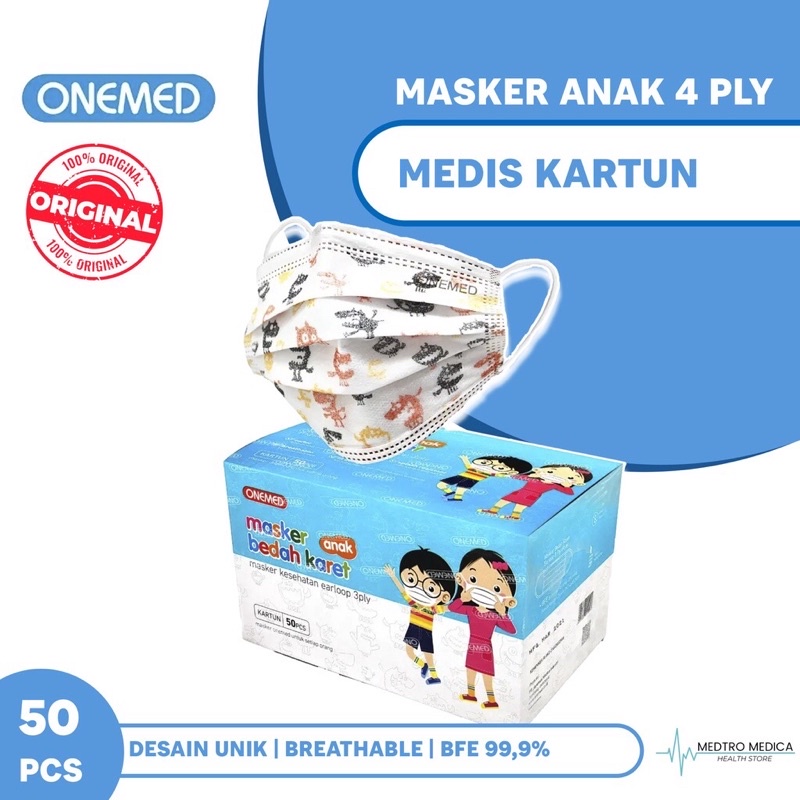 Masker ONEMED kids / Masker Maxhealty kids 3 Ply