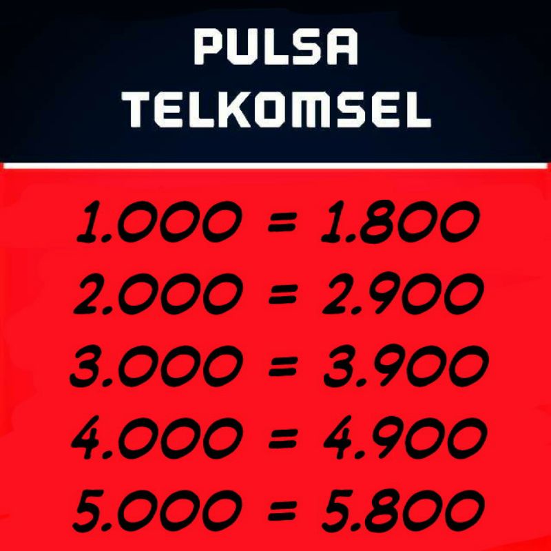 Pulsa Telkomsel 1000 2000 3000 4000 5000