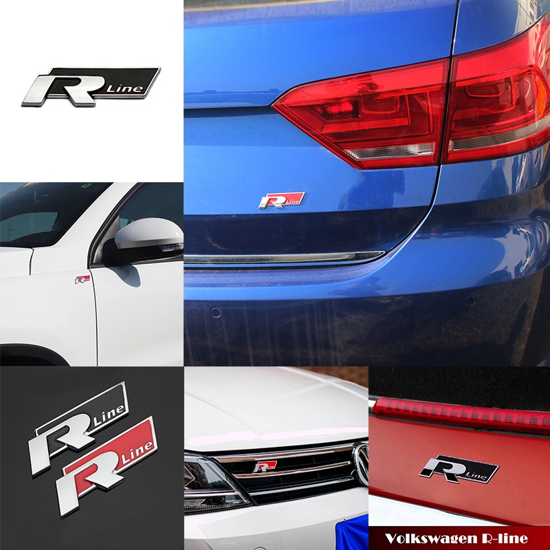 {LUCKID}Car Trunk Metal Rline R-LINE Emblem Badge Sticker For VW CC GTI Passat