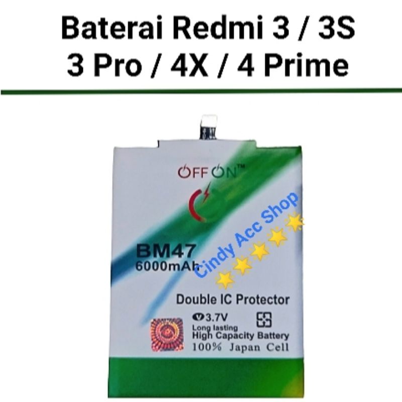 Baterai Doublepower Redmi 4x 3 3S 3X 3 Pro  BM47 Battery Batre