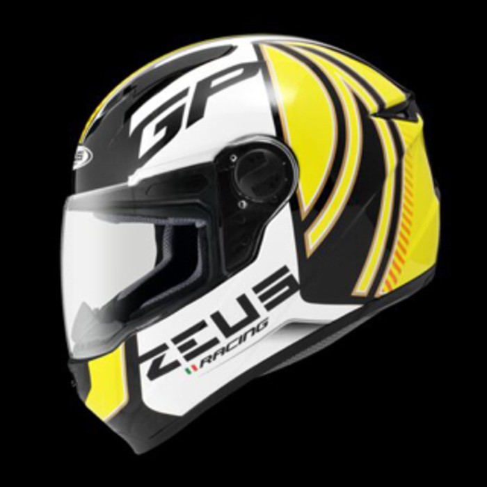 ZEUS 811 RACING WHITE YELLOW BLACK PUTIH KUNING HITAM HELM FULLFACE