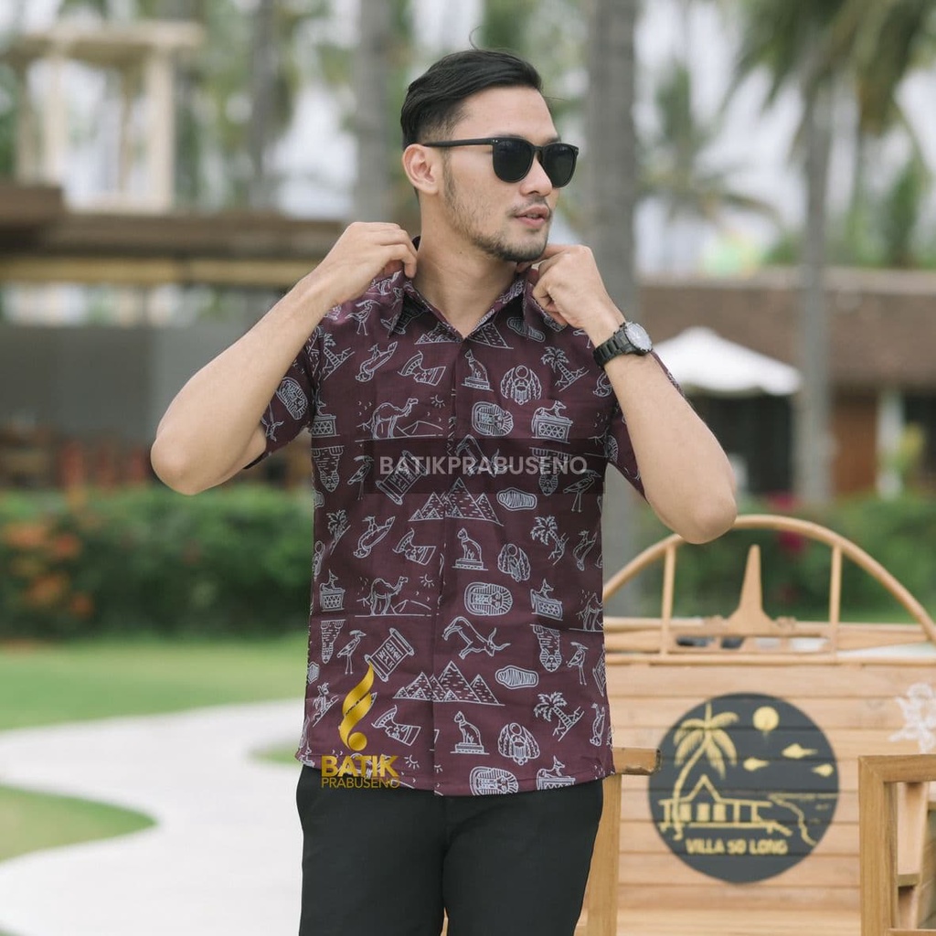 PRABUSENO // Batik Prabuseno - RUTAYAKA Batik Pria Slim Fit Lengan Pendek