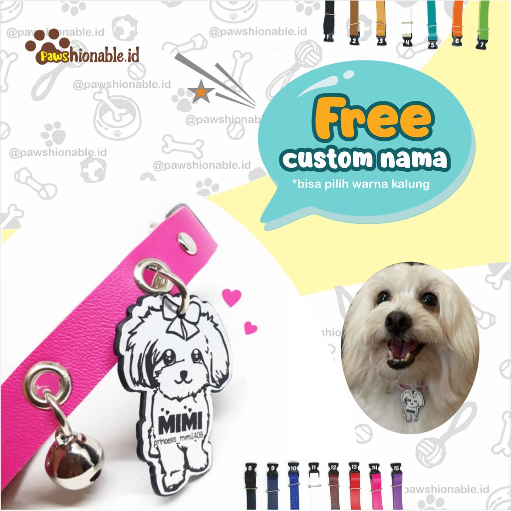 K10 - Kalung Custom Nama Anjing Poodle/Shihtzu