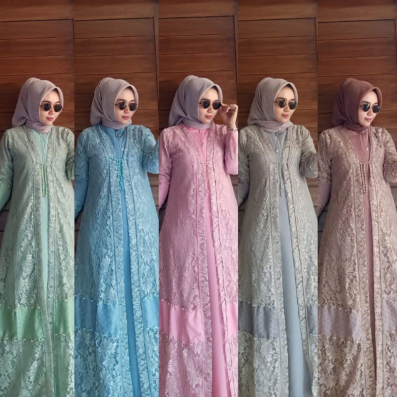 Humaira Dress Ori by Alhaya/gamis brukat/gamis pesta/gamisnmewah/gamis Alhaya/paling best seller