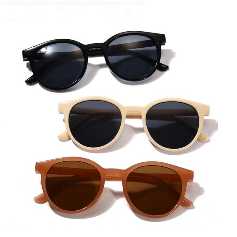 Korean Fashion Round Eye Cat Black Glass Women/Men Sunglasses