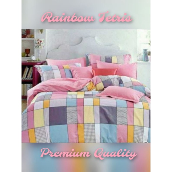 SPREI KOTAK RAINBOW AESTHETIC HOMEMADE /GRID UK 90/140/180/160/120 KOREAN STYLE AESTETHIC KATUN DISPERSE