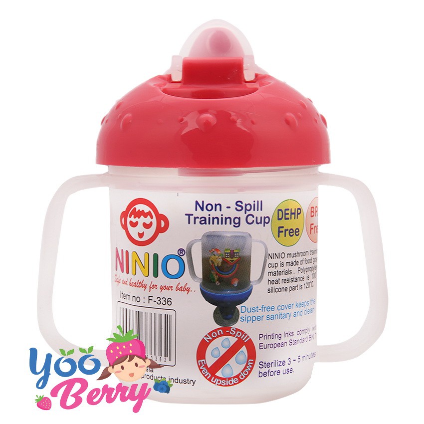 Ninio Training Spout Cup Gelas Minum Bayi Anti Tumpah Tahan Panas Berry Mart