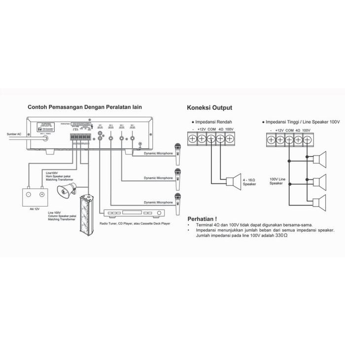 TOA ZA-230W PA Mixer Power Amplifier Speaker Masjid Ampli TOA