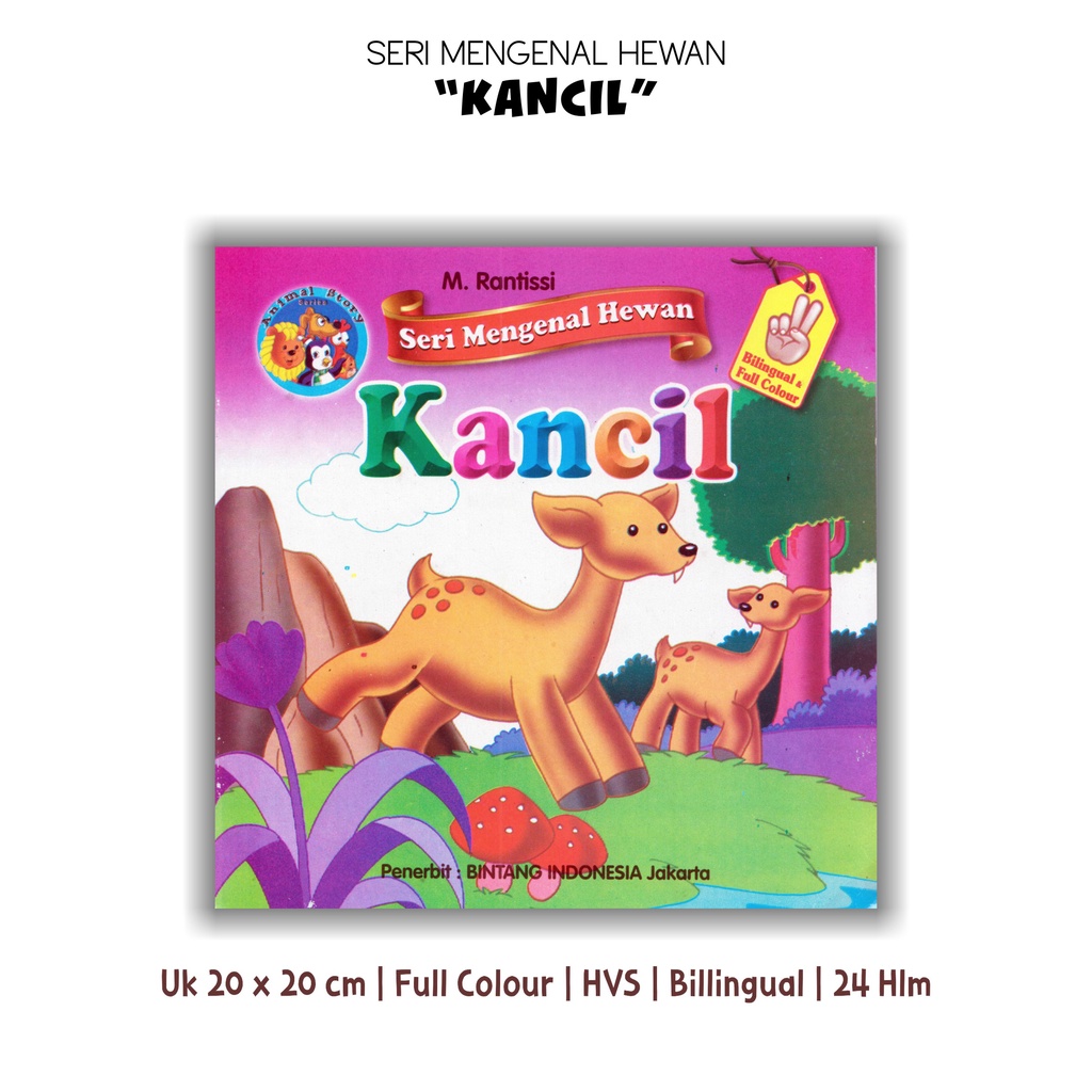 Buku Bilingual Seri Mengenal Hewan Lebah Madu Kancil Singa Katak Ayam Full Color-1