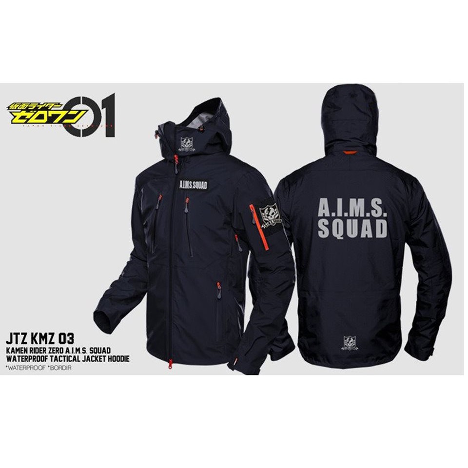 Jaket Hoodie Waterproof Kamen Rider Zero One AIMS Squad - JTZ KMZ 03