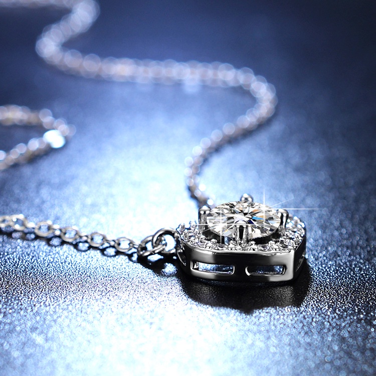 925 perak murni Liontin hati persik berbentuk hati Kalung berlian kalung untuk wanita Moissanite perhiasan fashion sederhana gaya Korea
