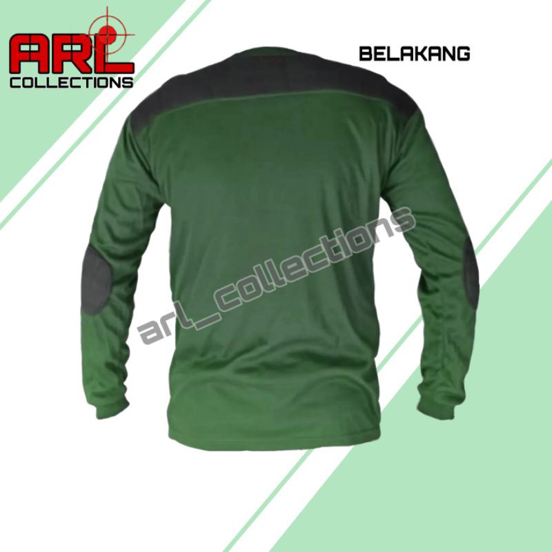 KAOS T-SHIRT PANJANG POLOS/KAOS LENGAN PANJANG HIJAU ARMY/KAOS PANJANG DECKER LAPANGAN