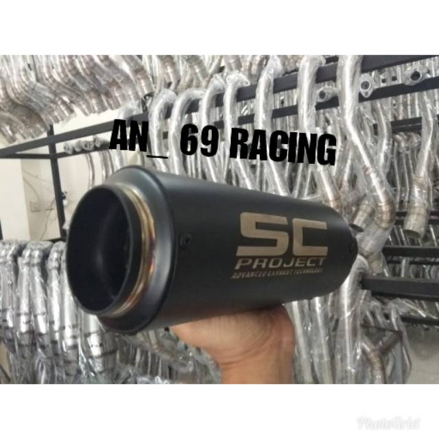 Slincer Knalpot Racing SC Project Black Doff All motor 135 .150 .250 CC