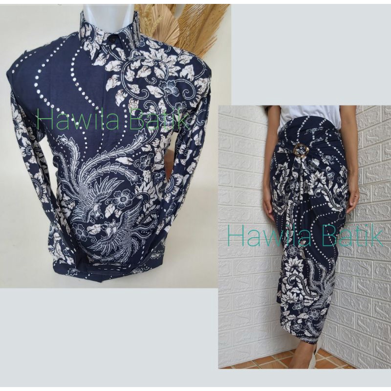 Couple Batik Kemeja dan Rok Lilit Katun Premium