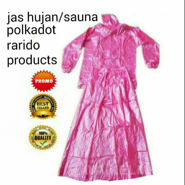 Promo... jas hujan jaket rok dan jaket celana polkadot multi sauna suit olahraga joging mantel hujan