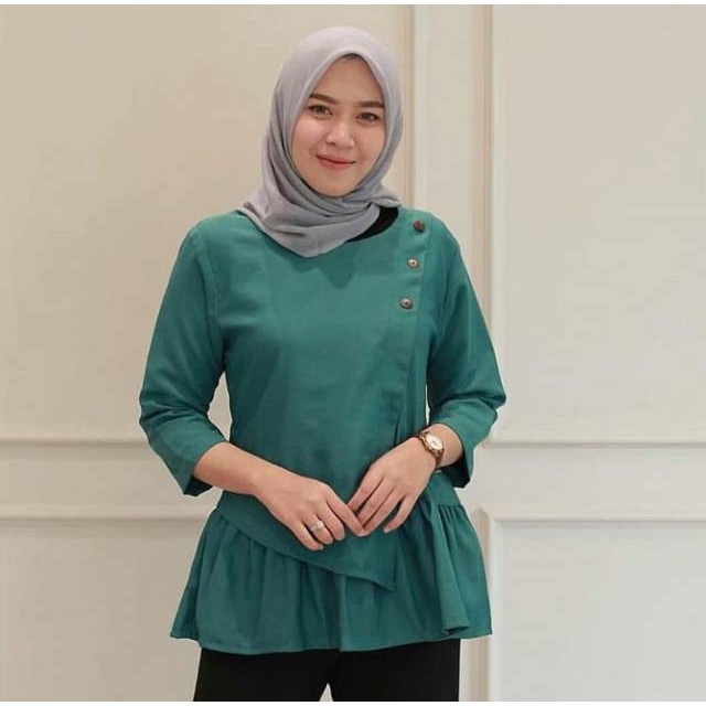 Tiara Blus Moscrepe Atasan Muslim Wanita Kekinian Harga Murah Kualitas Bagus Keluaran Terbaru