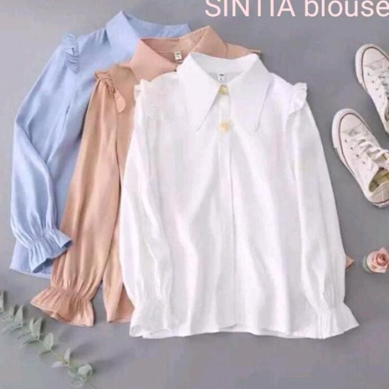 Kemeja & Blouse Sintia Blus Baju Atasan Cewek Blous Korean Style Bloise Import Pakaian Wanita Lengan