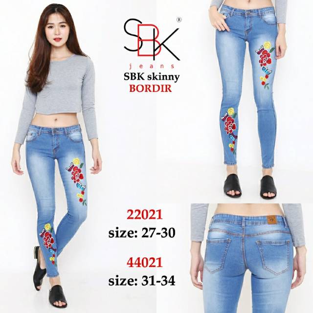 Celana Jeans Cewek/Wanita Model Sobek Ripped Robek Tembus Stretch 22021/44021