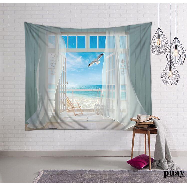 Kain Gantung Warna Biru Langit untuk Pantai