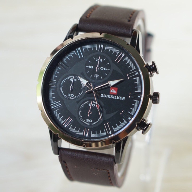 DG JAM TANGAN PRIA CHRONO MURAH QS QUICKSILVER KULIT SPORT PREMIUM GROSIR MURAH