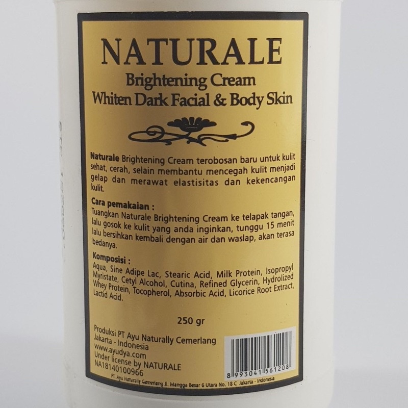 NATURALE BRIGHTENING CREAM - BLEACHING BADAN