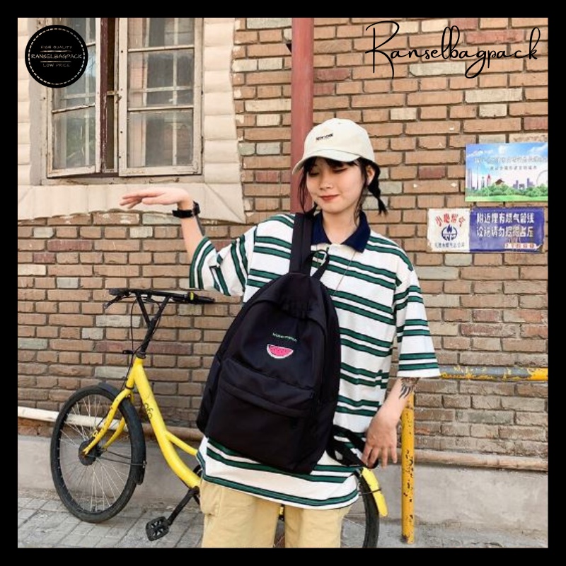 Tas Ransel Wanita - Sekolah Kuliah Kerja Motif Traveling Laptop Kapasitas Besar Anti Air Murah Bagus Kekinian Terbaru Model Fashion Import Korea Original Simple Elegan Premium Multifungsi Stylish Backpack Punggung Bahu Perempuan Cewek