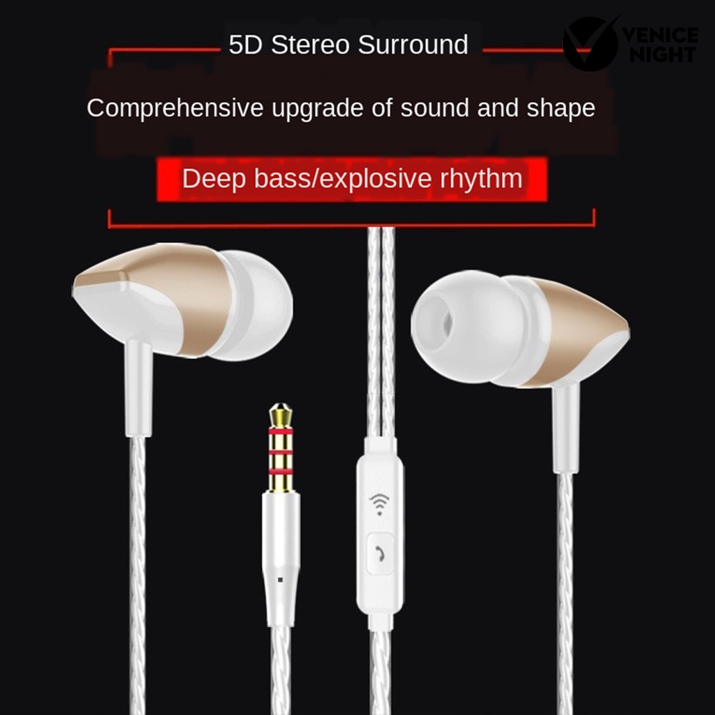 (VNEP) (Berkabel) S22 Earphone In ear Mega Bass Ergonomis Anti Kusut Bahan TPE Untuk Musik