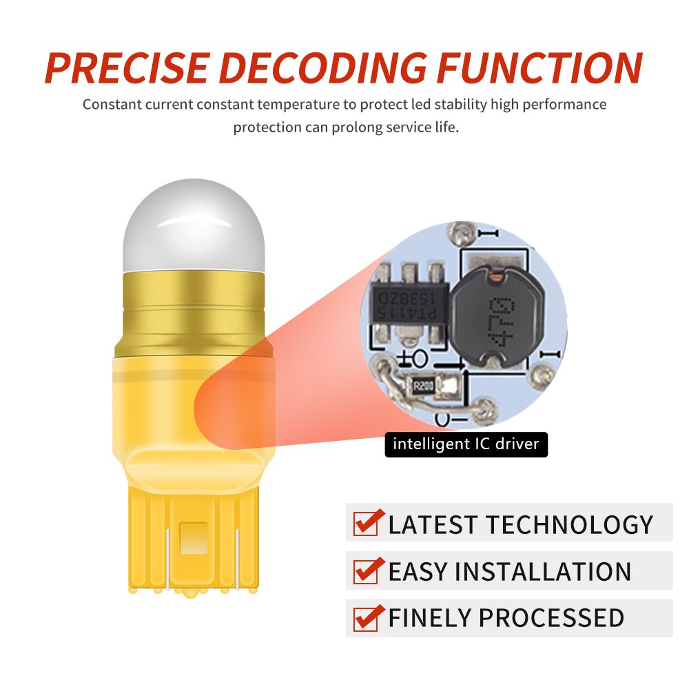 1 PC Baru T20 7443 W21/5W 3030 LED Auto Ekor Lampu Rem Mobil DRL Mengemudi Lampu Sein Bohlam Amber