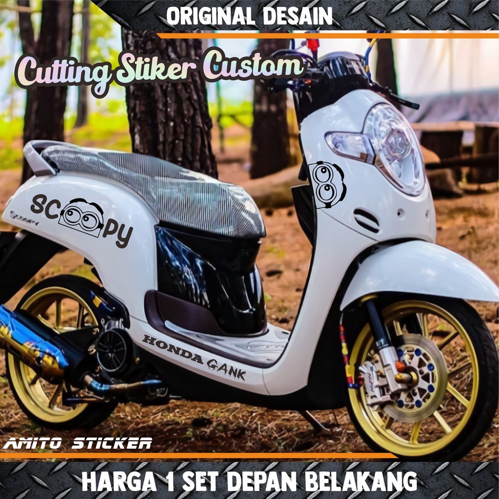 Bisa Custom Nama / Cutting Stiker Scoopy / Custom stiker cutting / Sticker Scoopy SCOOPY MINIONS Sat