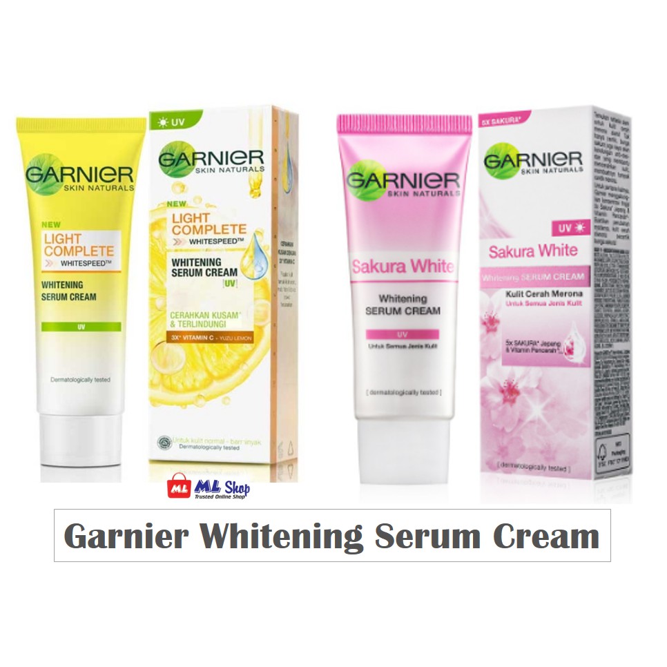 Jual Garnier Whitening Serum Cream Krim Siang Malam Sakura & Light