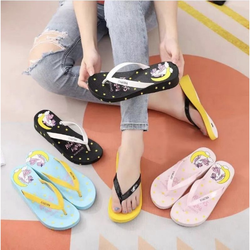 SANDAL JEPIT WANITA GAMBAR UNICORN KARET ESQUIRA 811