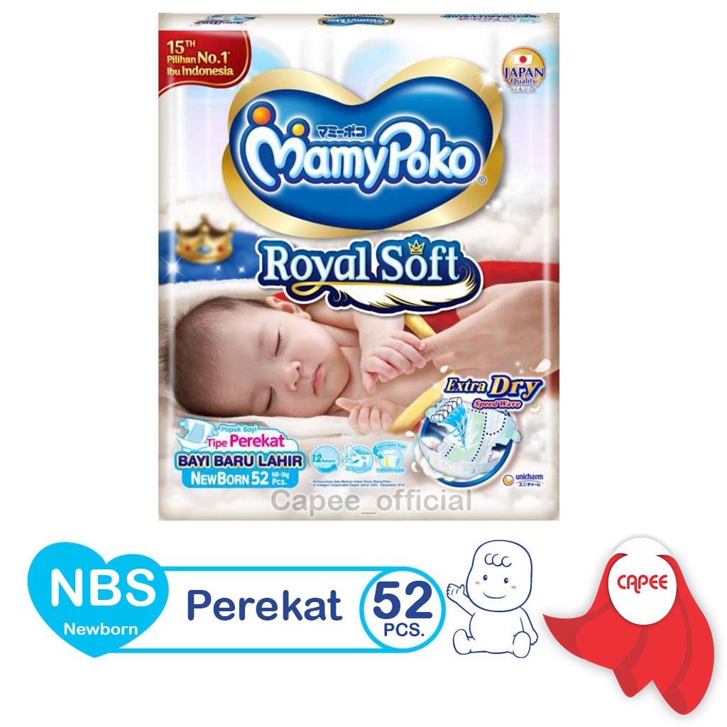 Pampers Mamypoko Royal Soft Newborn 52