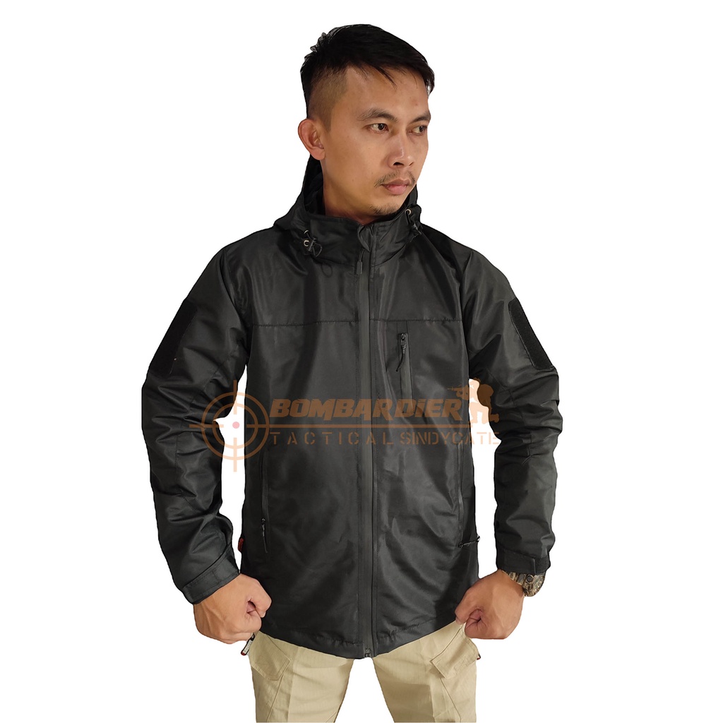 PROMO JAKET TAD PRIA ANTI AIR JAKET MOTOR JAKET OUTDOR JAKET TACTICAL HITAM
