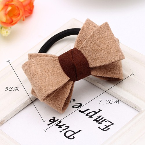 LRC Ikat Rambut Sweet Big Bowknot Decorated Simple Design Rubber A41548