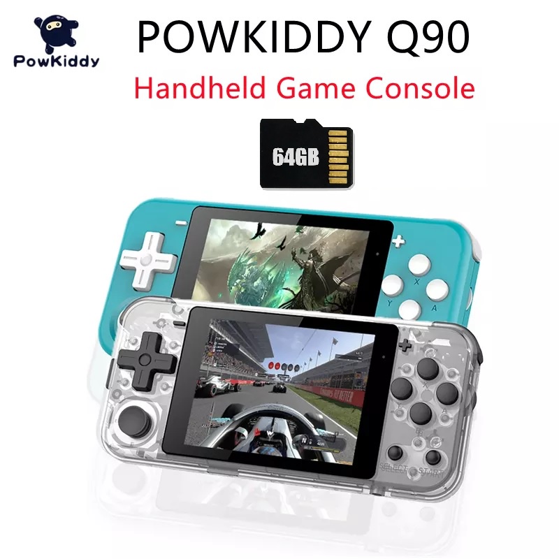 POWKIDDY Q90 - Retro Games Handheld Console 64GB - 3 inch IPS Screen - Game Nostalgia Jadul