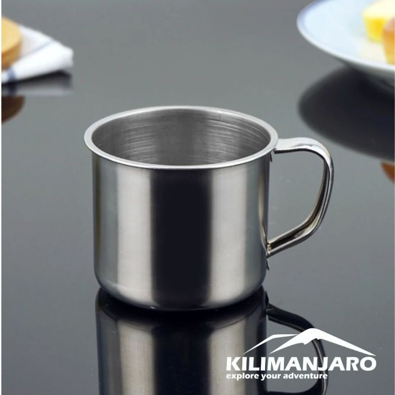 Mug Traveling stainless 120ml - Gelas Stainless diameter 7 cm - Cangkir Camping Stainless