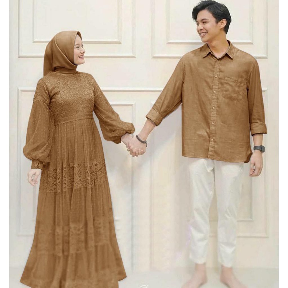 CP MARINA COUPLE SEPASANG GAMIS KEMEJA PRIA WANITA / BUSANA MUSLIM / PAKAIAN PESTA